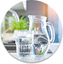 Water pitcher and glasses
