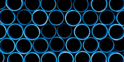 Water pipes stacked on each other