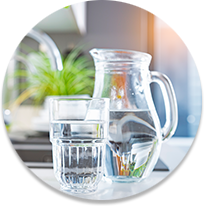 Water pitcher and glasses