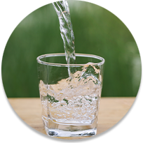 Water pouring into glass